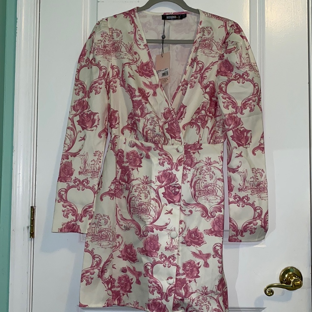 Misguided pink rose dress